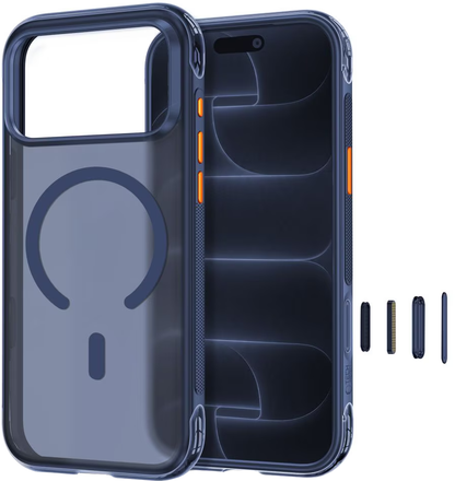 Husa MagSafe pentru Apple iPhone 18 Pro / 17 Pro, Tech-Protect, MagAir CC, Bleumarin Mata