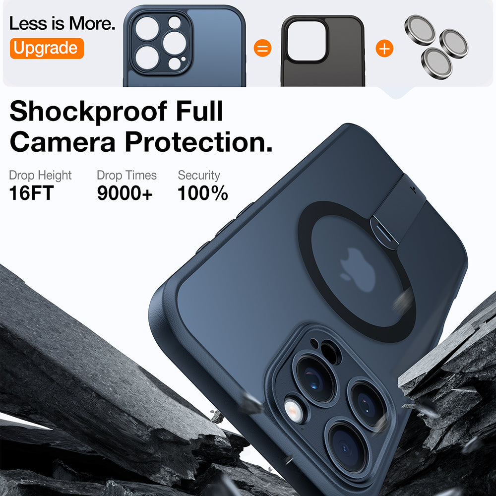 Husa MagSafe pentru Apple iPhone 16 Pro Max, Torras, Pstand Spin, Neagra