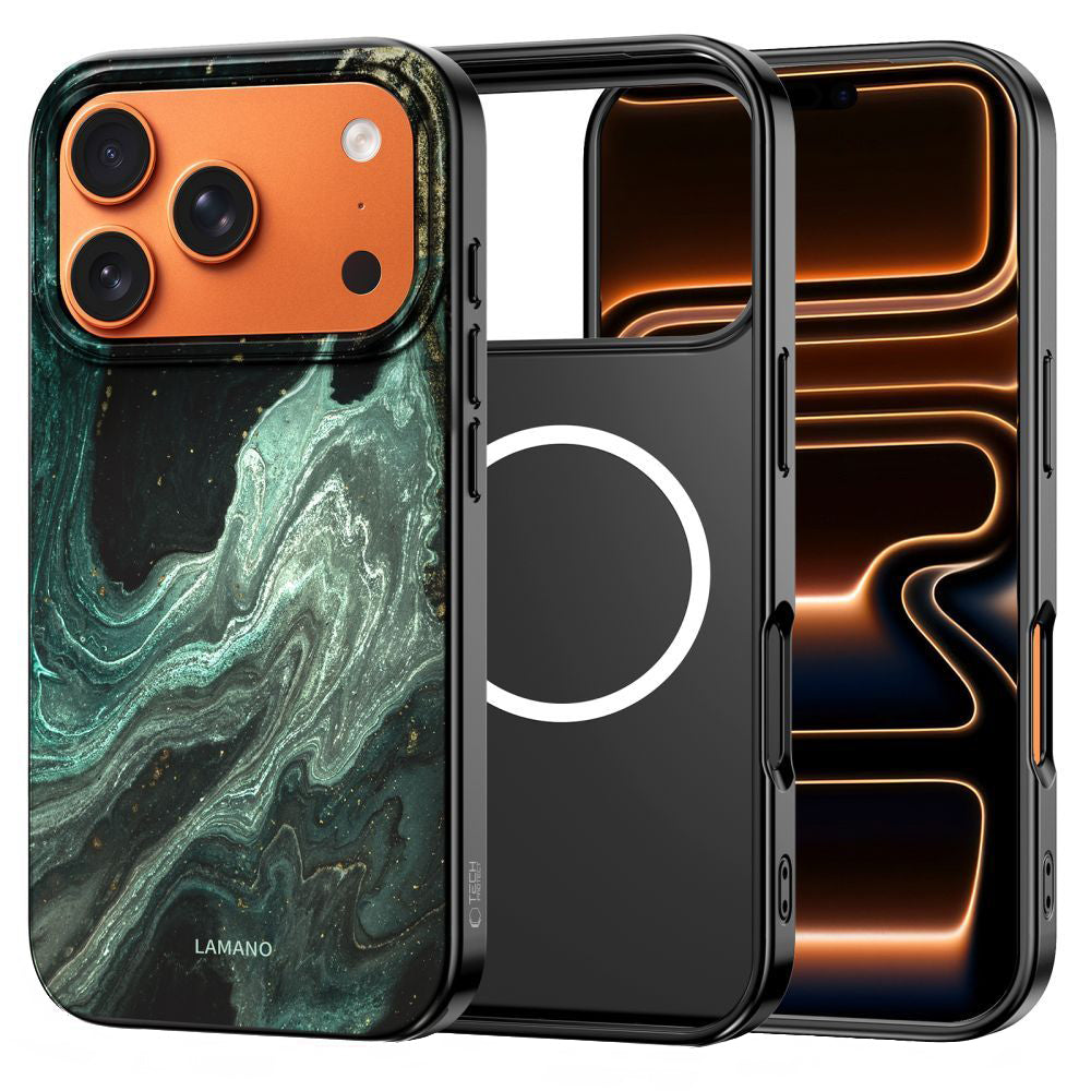 Husa MagSafe pentru Apple iPhone 17 Pro Max, Tech-Protect, Lamano Aura, Verde