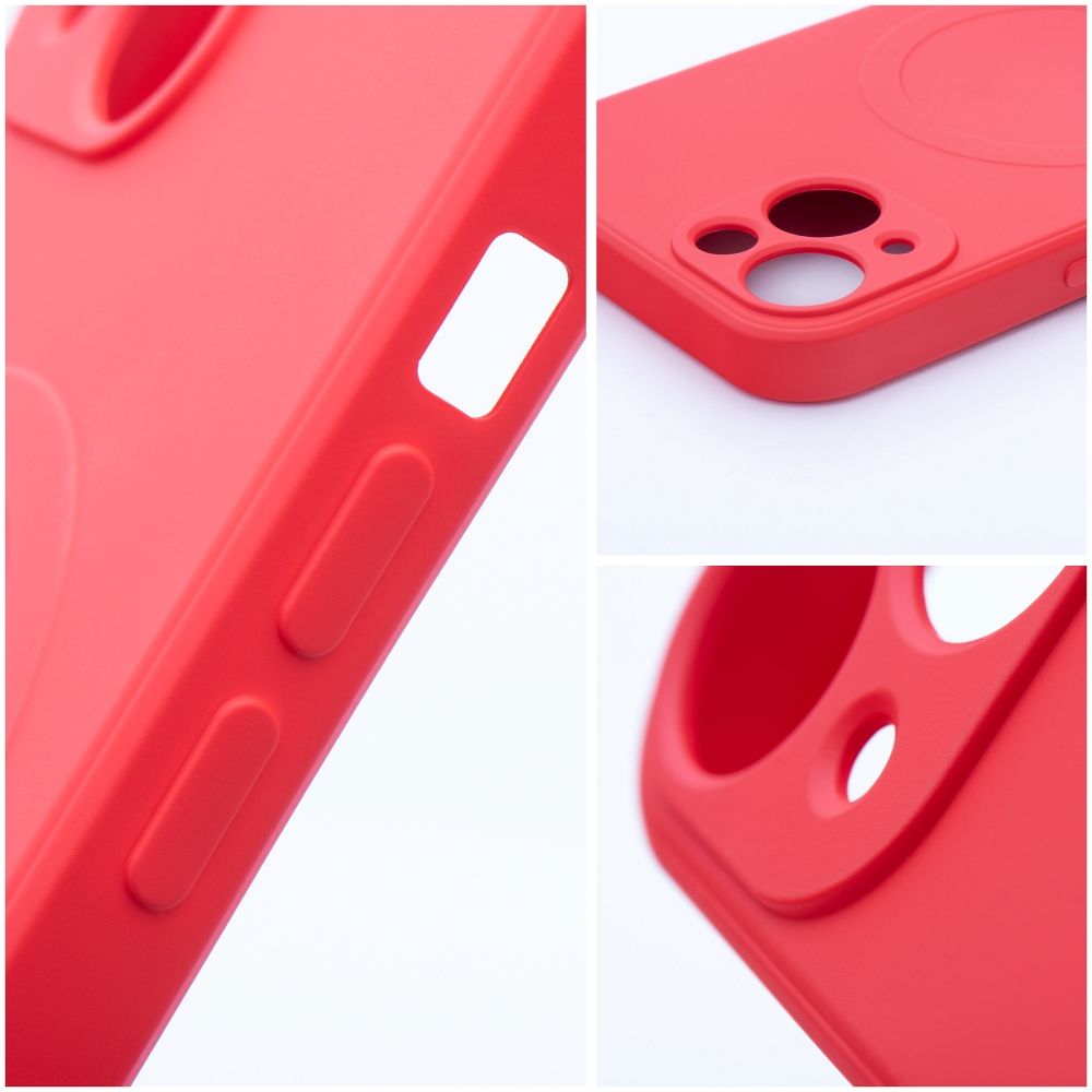 Husa MagSafe pentru Apple iPhone 17e / 16e, OEM, Silicone Mag, Rosie