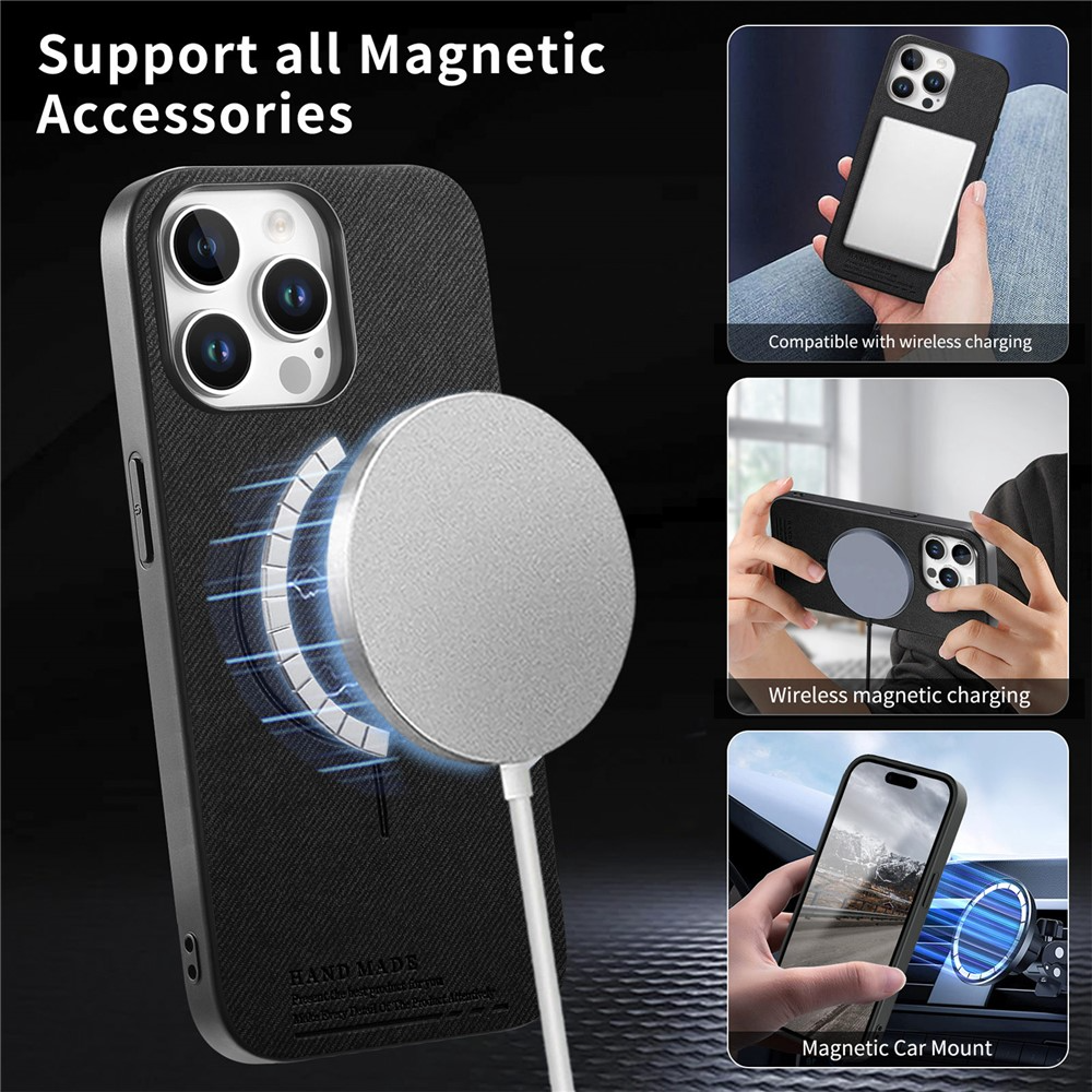 Husa MagSafe pentru Apple iPhone 16 Pro Max, OEM, Cloth, Neagra