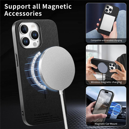 Husa MagSafe pentru Apple iPhone 16 Pro Max, OEM, Cloth, Neagra
