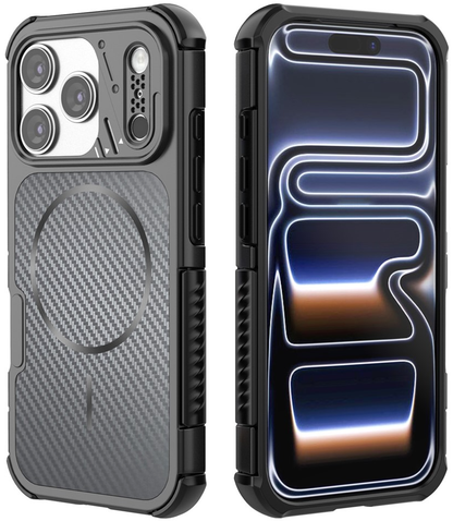 Husa MagSafe pentru Apple iPhone 18 Pro Max / 17 Pro Max, OEM, Carbon and Corner Protection, Neagra