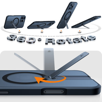 Husa MagSafe pentru Apple iPhone 16 Pro Max, Torras, Pstand Spin, Neagra