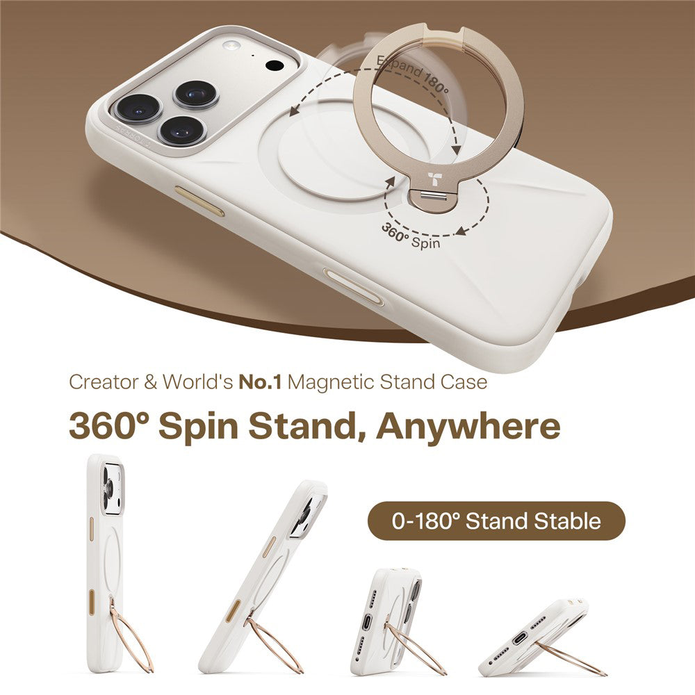 Husa MagSafe pentru Apple iPhone 17 Pro Max, Torras, QPRO Silicone, Alba