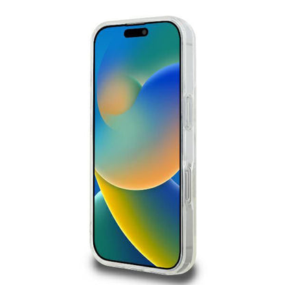 Husa MagSafe pentru Apple iPhone 16 Pro, Guess, IML Glitter Ring, Transparenta GUHMP16LHFGERET
