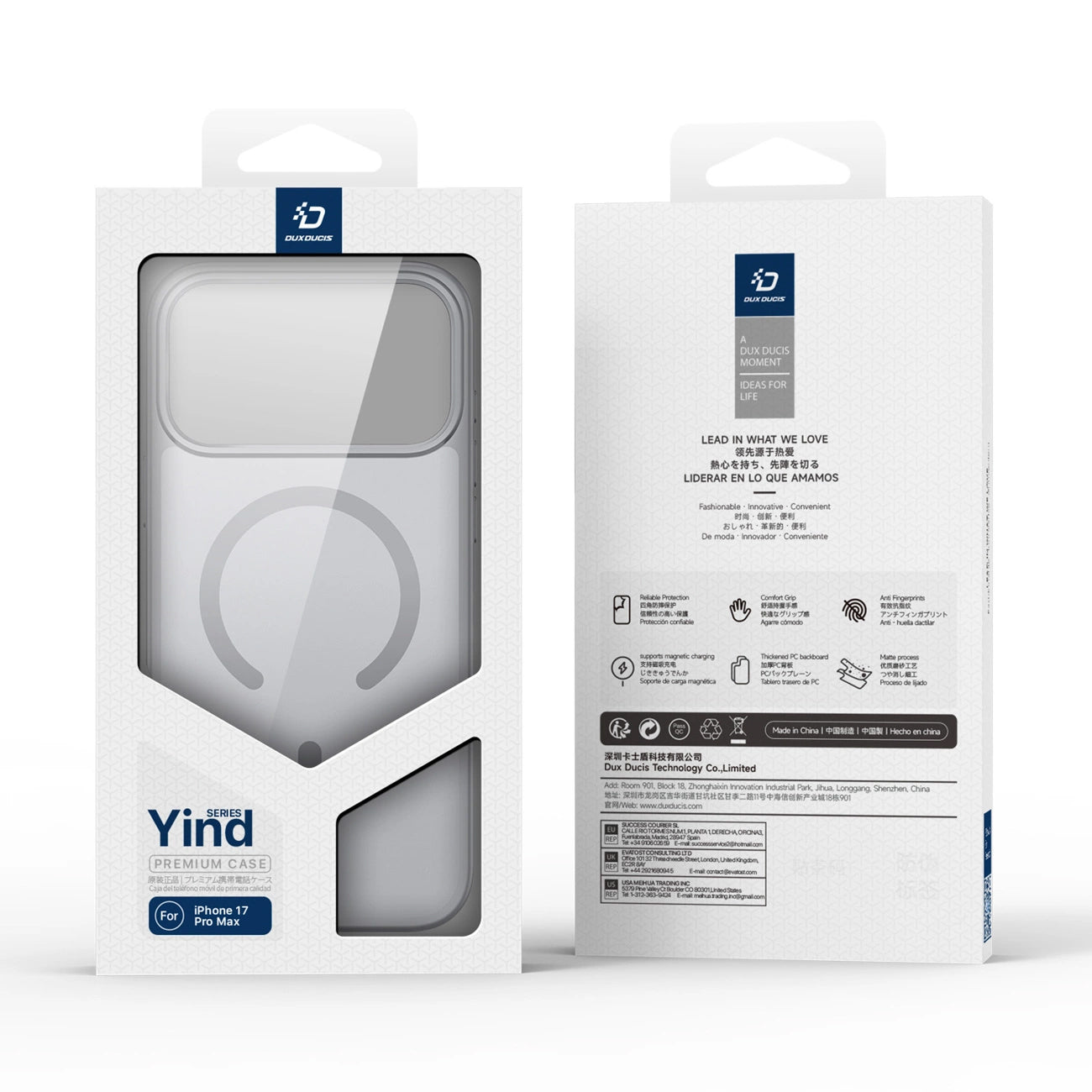 Husa MagSafe pentru Apple iPhone 17 Pro, DUX DUCIS, Yind, Gri