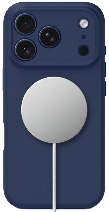 Husa MagSafe pentru Apple iPhone 17 Pro, Tech-Protect, Silicone, Bleumarin