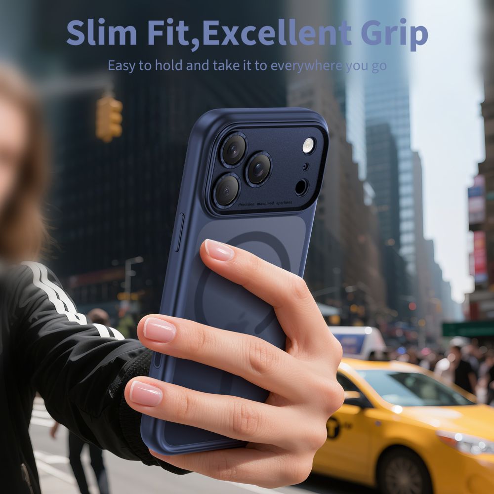 Husa MagSafe pentru Apple iPhone 17 Pro Max, Tech-Protect, MagPeak, Bleumarin Mata