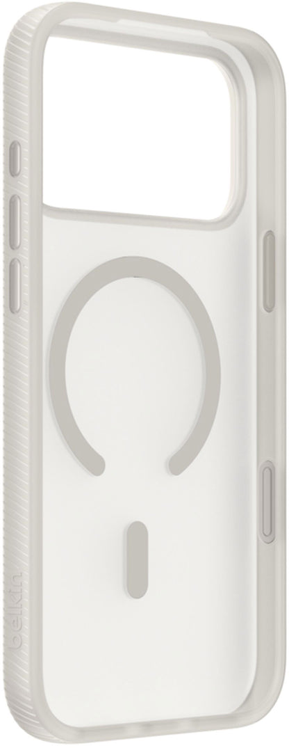 Husa MagSafe pentru Apple iPhone 17 Pro, Belkin, SheerForce Grip, Bej MSA035hqSA