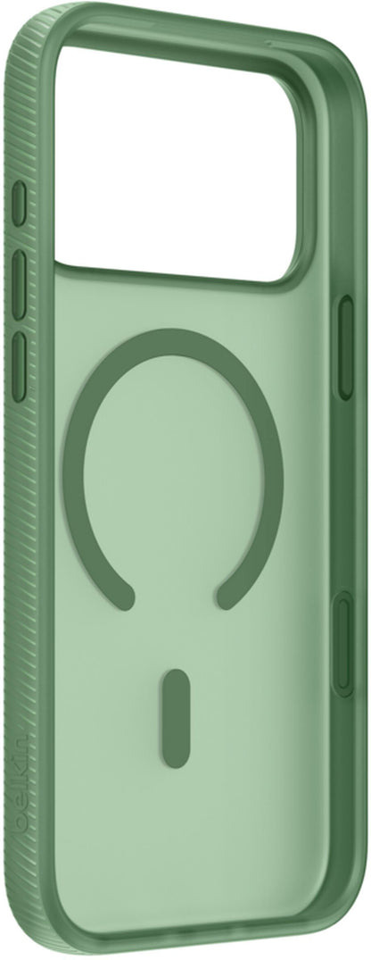 Husa MagSafe pentru Apple iPhone 17 Pro Max, Belkin, SheerForce Grip, Verde MSA036hqSE