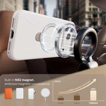 Husa MagSafe pentru Apple iPhone 17 Pro, Torras, QPRO Silicone, Alba