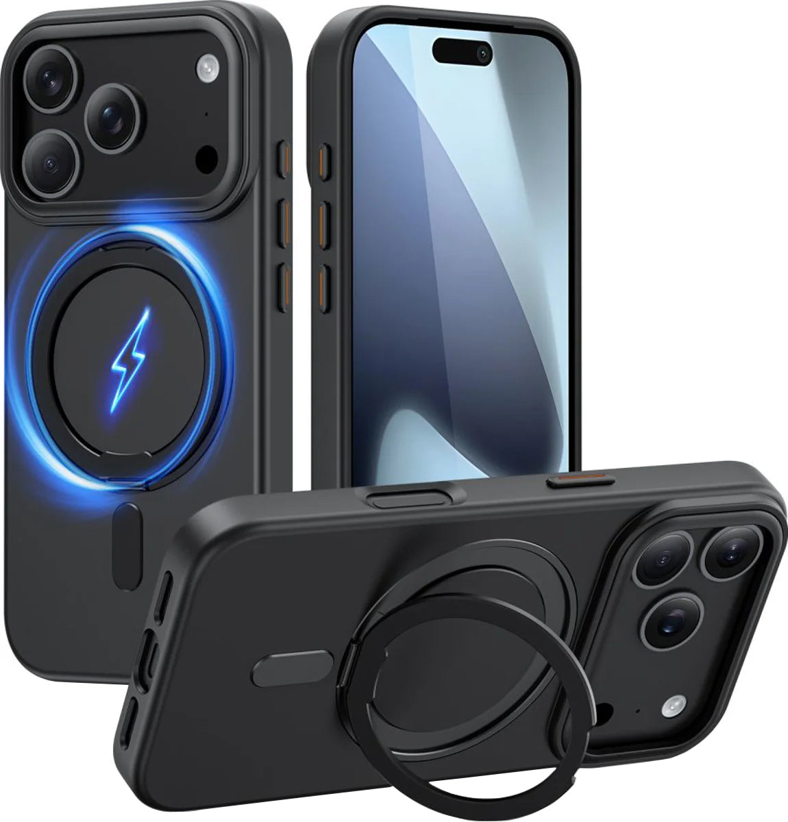 Husa MagSafe pentru Apple iPhone 17 Pro Max, Tech-Protect, MagRing, Neagra