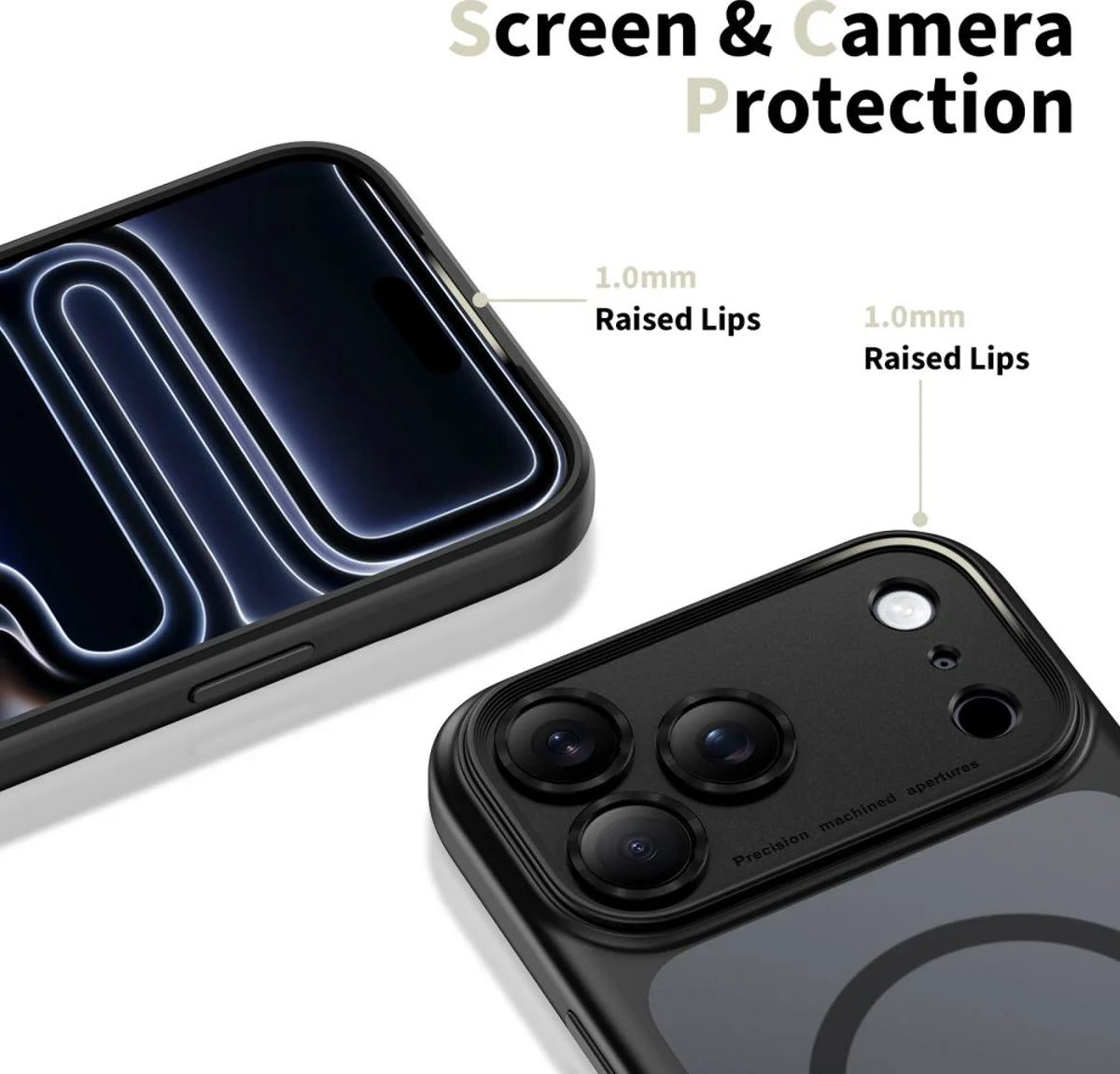 Husa MagSafe pentru Apple iPhone 17 Pro Max, Tech-Protect, MagPeak, Neagra Mata