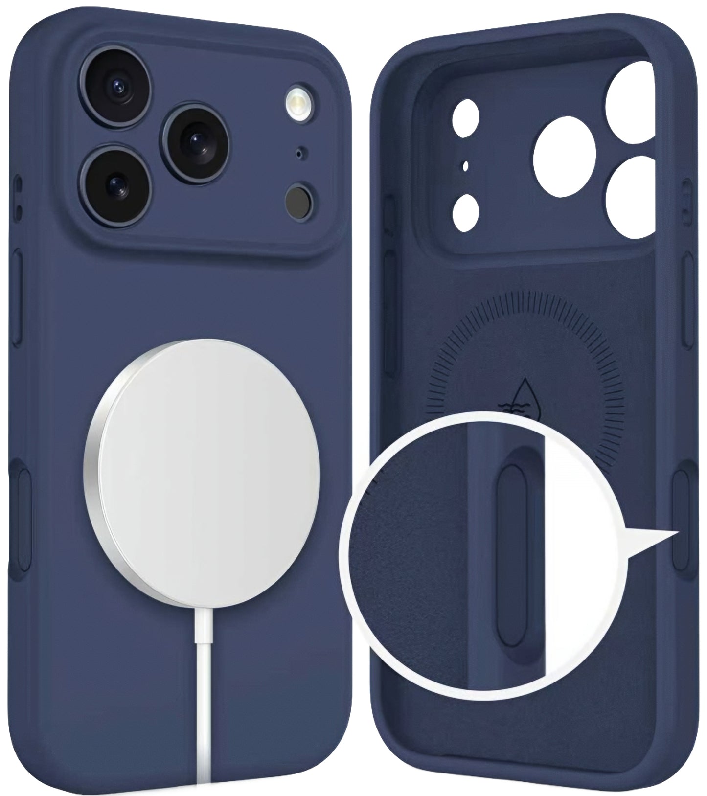 Husa MagSafe pentru Apple iPhone 17 Pro, Tech-Protect, Silicone, Bleumarin
