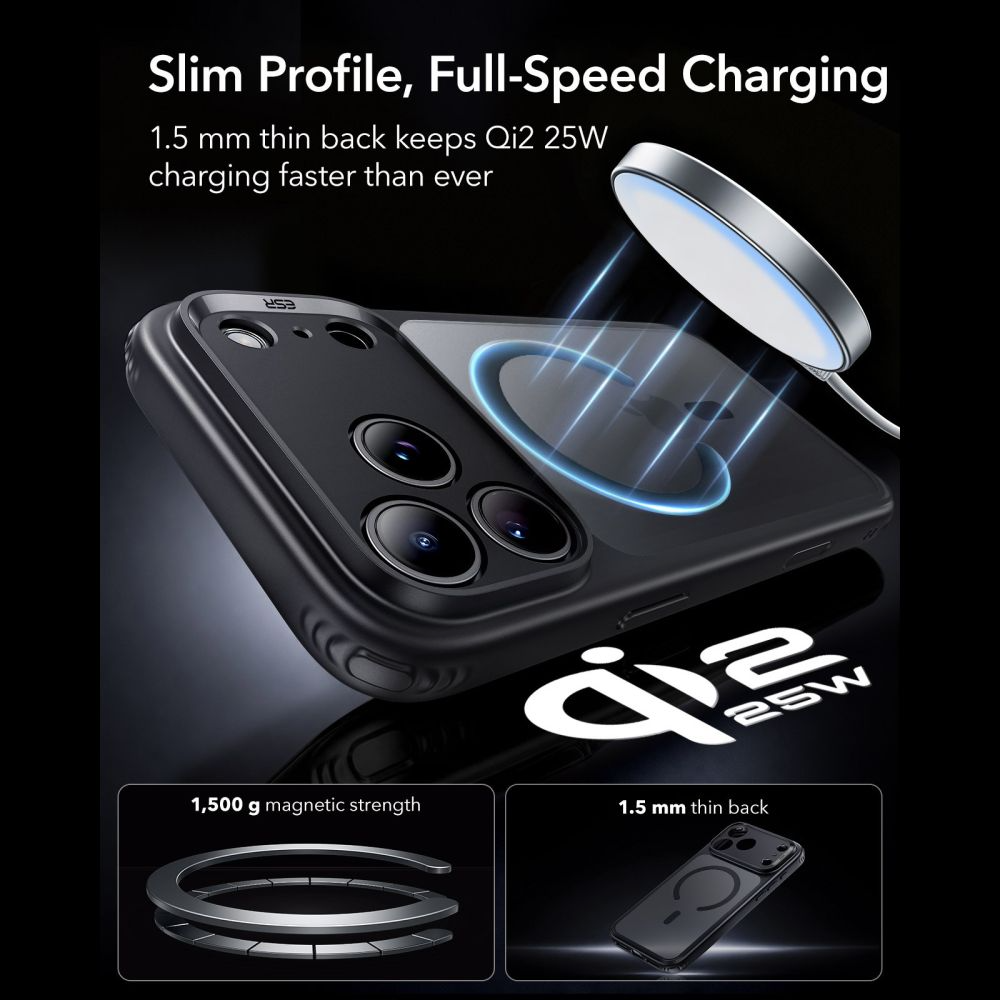 Husa MagSafe pentru Apple iPhone 18 Pro Max / 17 Pro Max, ESR, Classic Hybrid, Neagra