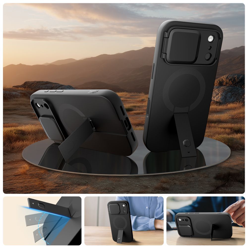Husa MagSafe pentru Apple iPhone 17 Pro, Tech-Protect, Kevlar Aura, Neagra