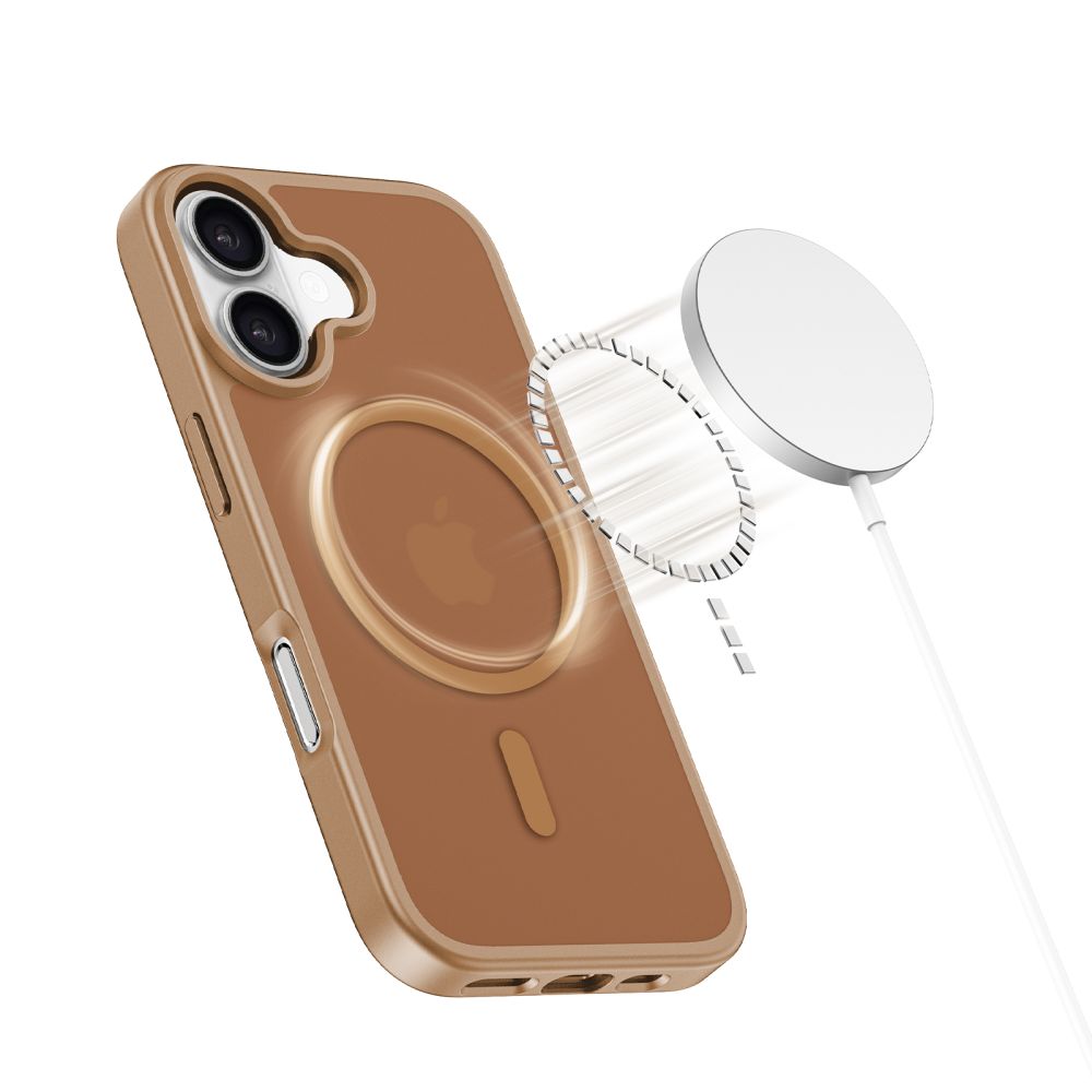 Husa MagSafe pentru Apple iPhone 17, Tech-Protect, BasicMag, Maro