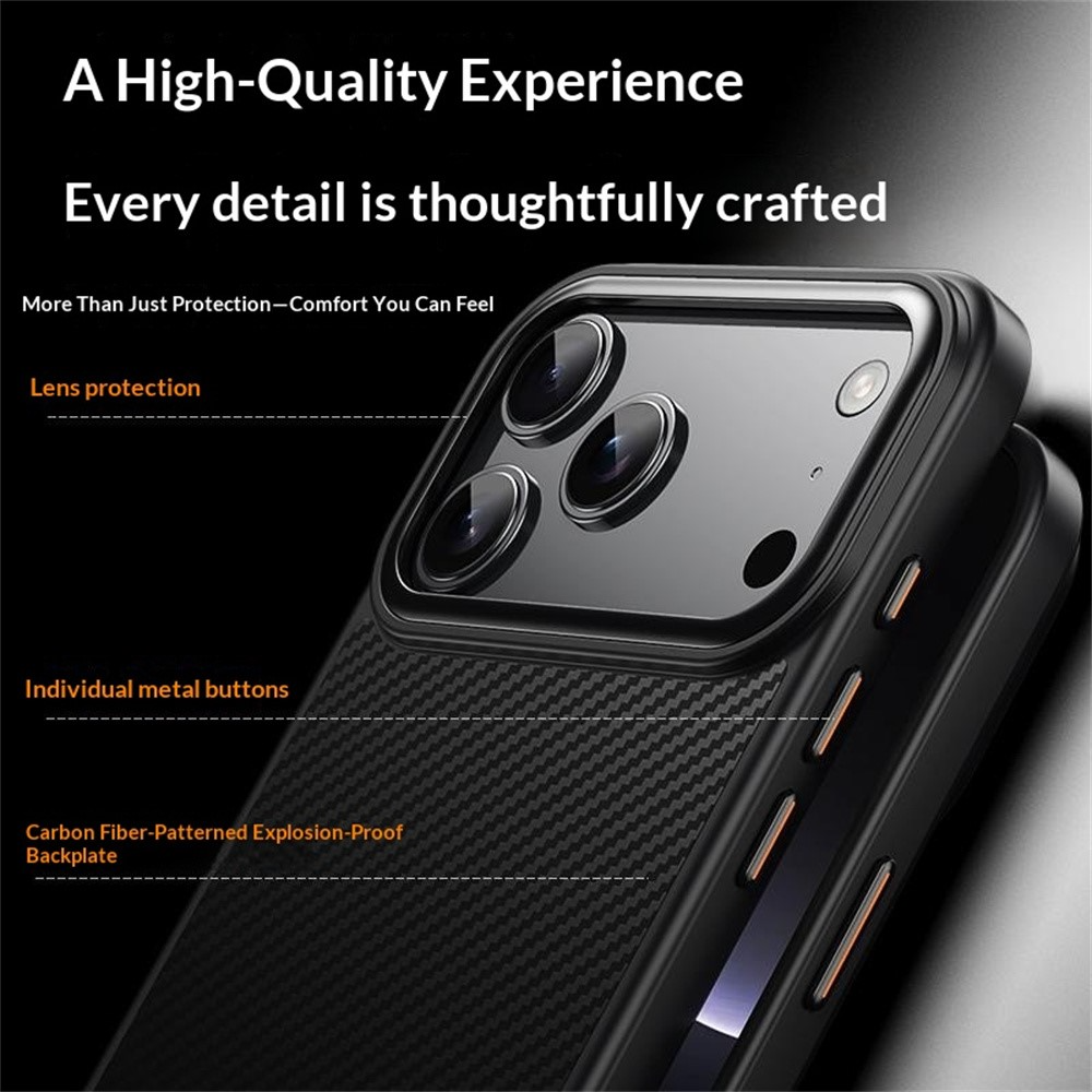 Husa MagSafe pentru Apple iPhone 18 Pro Max / 17 Pro Max, OEM, Carbon, Neagra