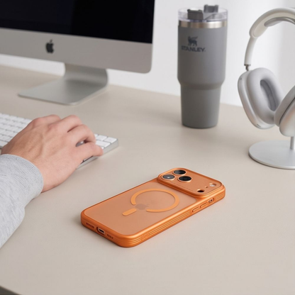 Husa MagSafe pentru Apple iPhone 18 Pro Max / 17 Pro Max, Tech-Protect, MagPrime CC, Portocalie Mata