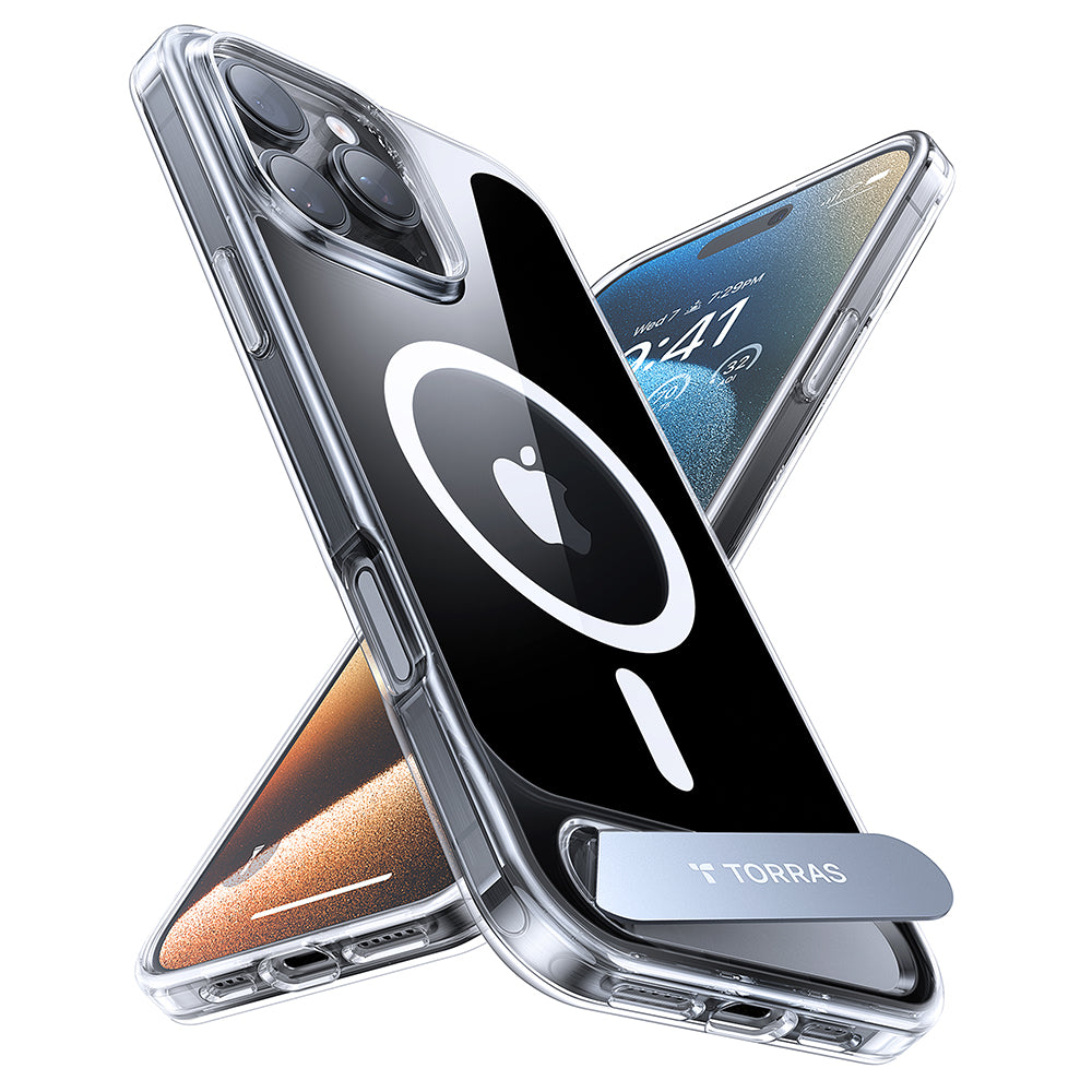 Husa MagSafe pentru Apple iPhone 16 Pro Max, Torras, Pstand, Transparenta