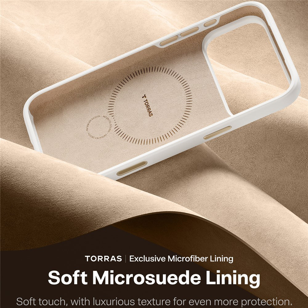 Husa MagSafe pentru Apple iPhone 17 Pro, Torras, QPRO Silicone, Alba