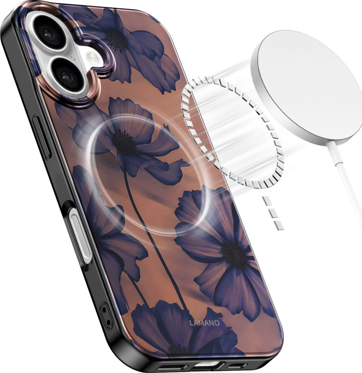 Husa MagSafe pentru Apple iPhone 17, Tech-Protect, Lamano Velvet Night, Neagra