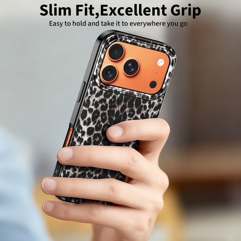 Husa MagSafe pentru Apple iPhone 17 Pro, Tech-Protect, Lamano Leopard, Neagra