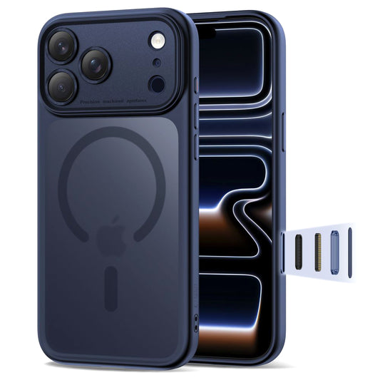 Husa MagSafe pentru Apple iPhone 17 Pro Max, Tech-Protect, MagPeak, Bleumarin Mata