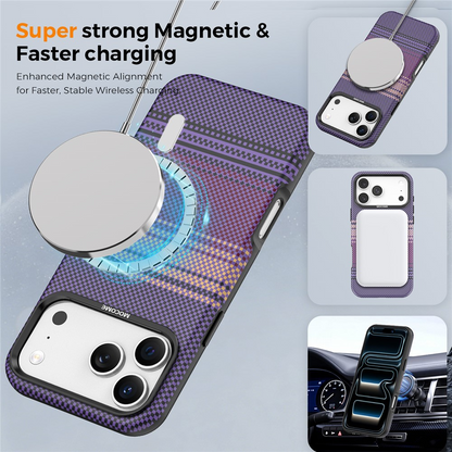 Husa MagSafe pentru Apple iPhone 17 Pro Max, OEM, Gradient Rainbow, Mov