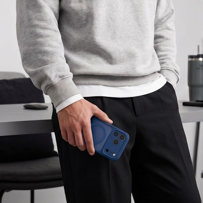 Husa MagSafe pentru Apple iPhone 18 Pro Max / 17 Pro Max, Tech-Protect, BasicMag, Bleumarin Mata