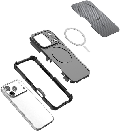 Husa MagSafe pentru Apple iPhone 18 Pro / 17 Pro, OEM, Carbon and Corner Protection, Neagra