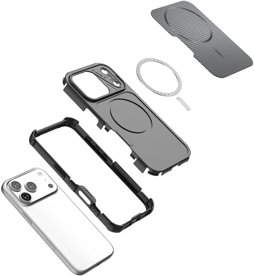Husa MagSafe pentru Apple iPhone 18 Pro Max / 17 Pro Max, OEM, Carbon and Corner Protection, Neagra