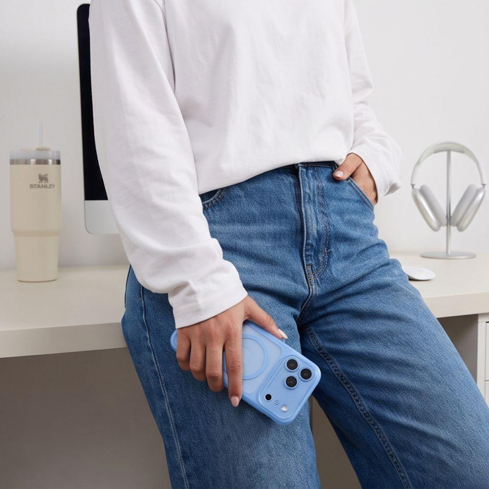 Husa MagSafe pentru Apple iPhone 18 Pro Max / 17 Pro Max, Tech-Protect, MagPeak CC, Bleu