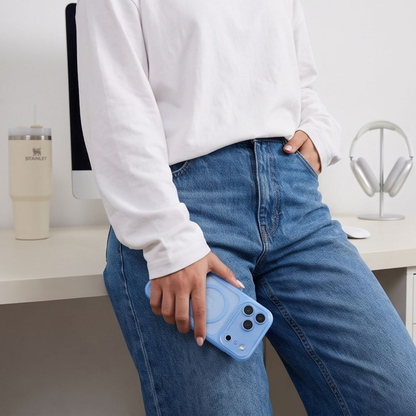 Husa MagSafe pentru Apple iPhone 18 Pro Max / 17 Pro Max, Tech-Protect, MagPeak CC, Bleu
