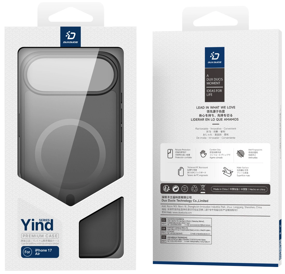 Husa MagSafe pentru Apple iPhone 17 Air, DUX DUCIS, Yind, Neagra