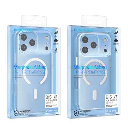 Husa MagSafe pentru Apple iPhone 17 Pro, Borofone, BI5 Ice Shield, Transparenta