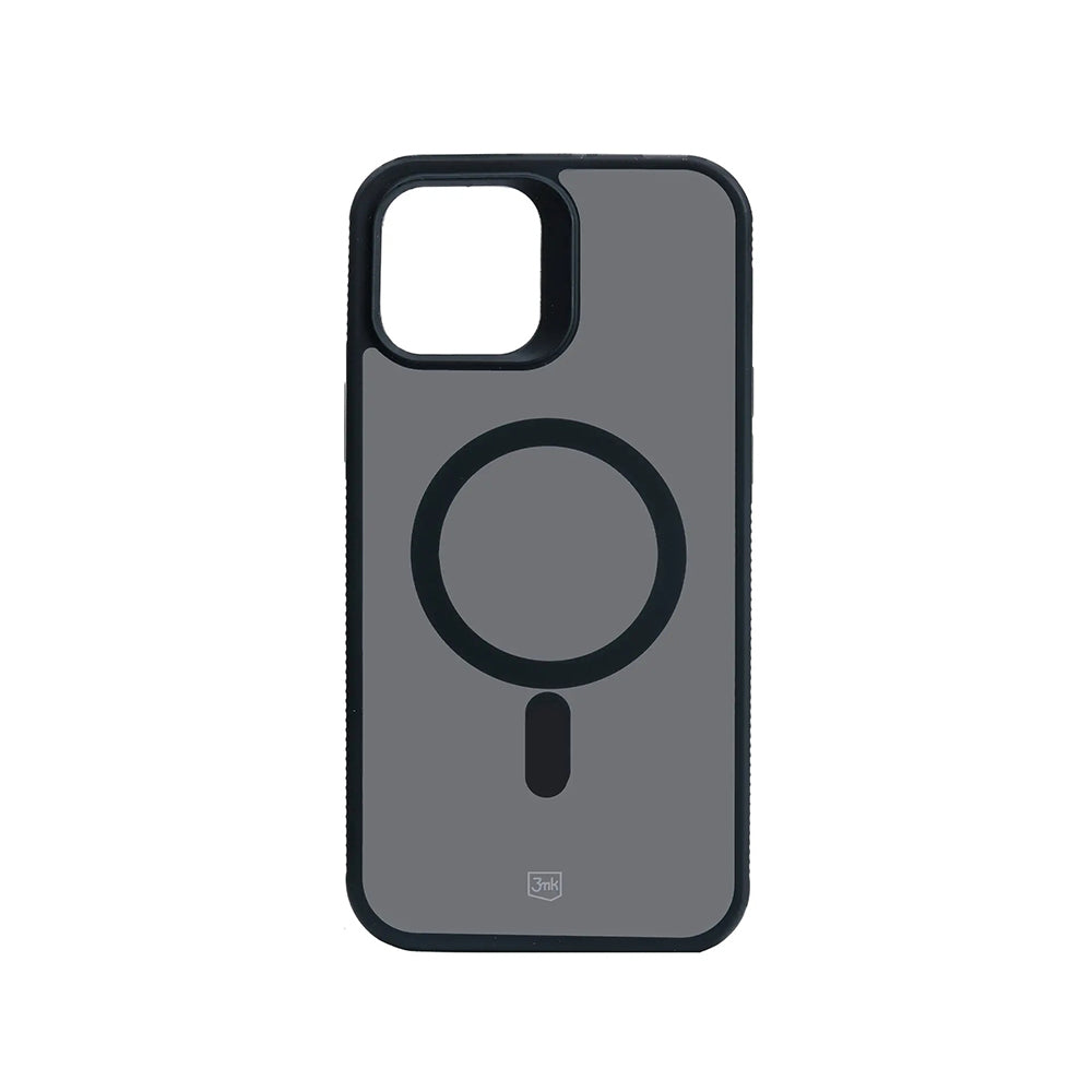 Husa MagSafe pentru Apple iPhone 12 / 12 Pro, 3MK, Smoke MagCase, Neagra