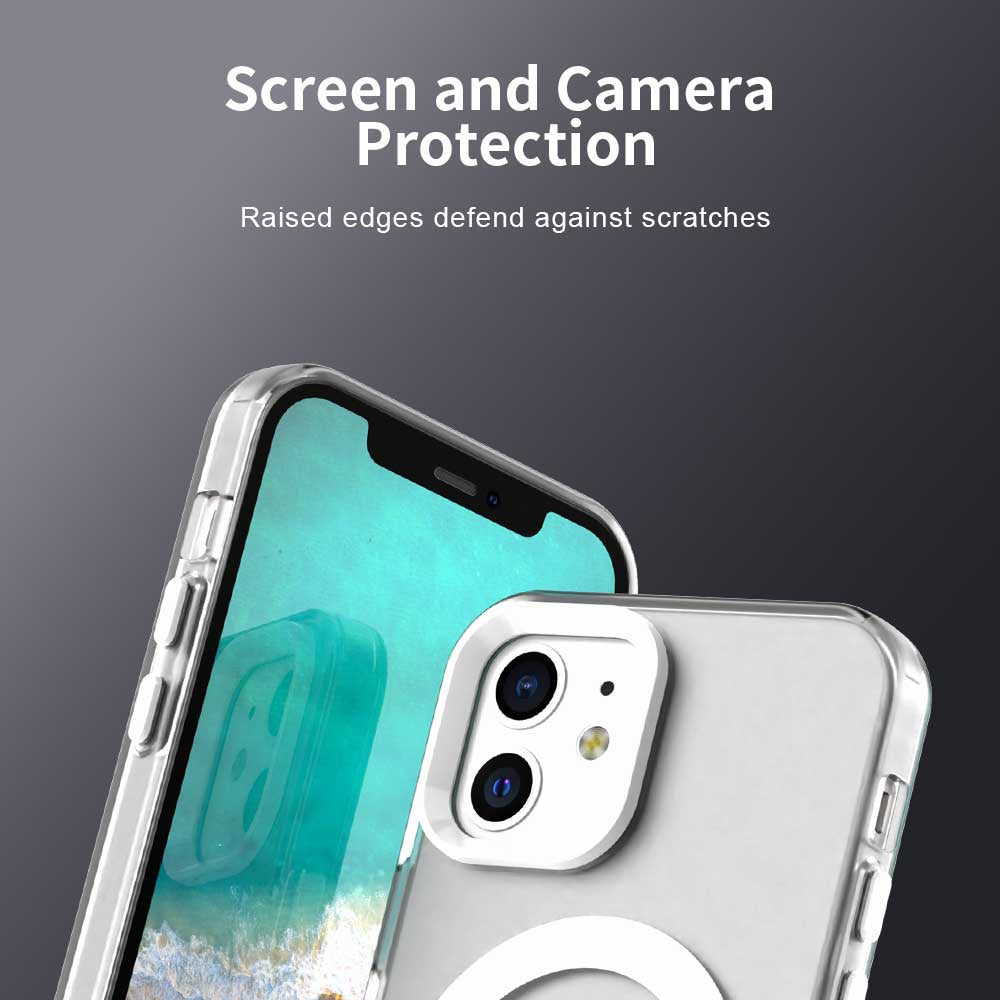 Husa MagSafe pentru Apple iPhone 12 / 12 Pro, Techsuit, CandyCase, Alba