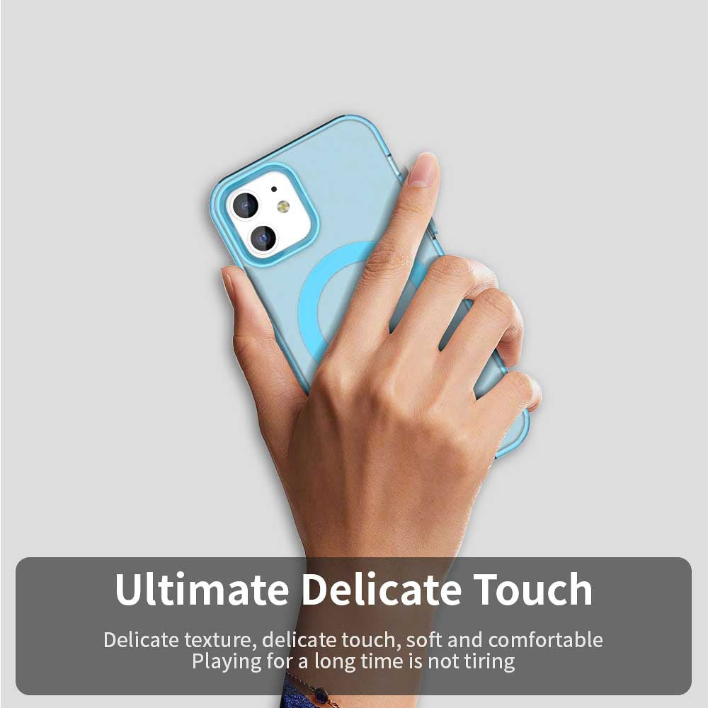 Husa MagSafe pentru Apple iPhone 12 / 12 Pro, Techsuit, CandyCase, Albastra
