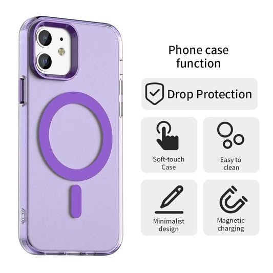 Husa MagSafe pentru Apple iPhone 12 / 12 Pro, Techsuit, CandyCase, Mov