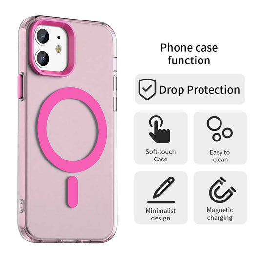 Husa MagSafe pentru Apple iPhone 12 / 12 Pro, Techsuit, CandyCase, Roz
