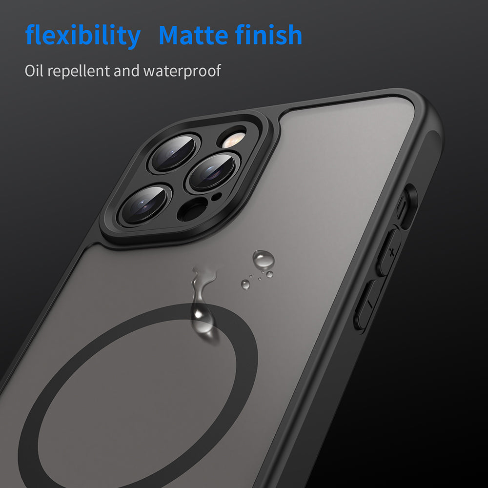 Husa MagSafe pentru Apple iPhone 12 Pro Max, Techsuit, HaloFrost II, Neagra
