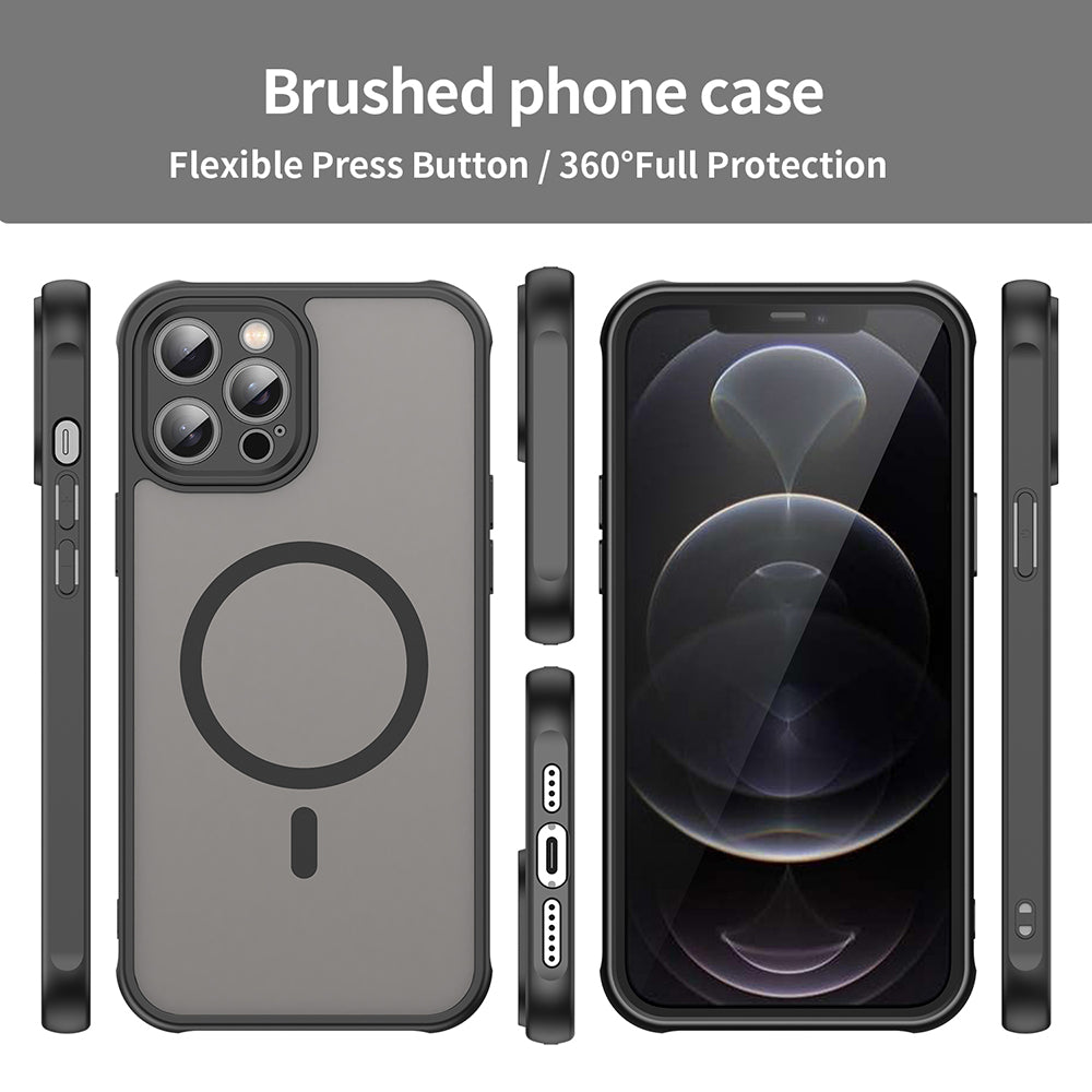 Husa MagSafe pentru Apple iPhone 12 Pro Max, Techsuit, HaloFrost II, Neagra