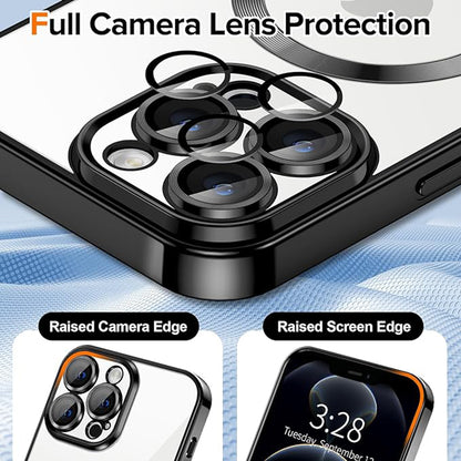 Husa MagSafe pentru Apple iPhone 12 Pro Max, Techsuit, Luxury Crystal, Neagra