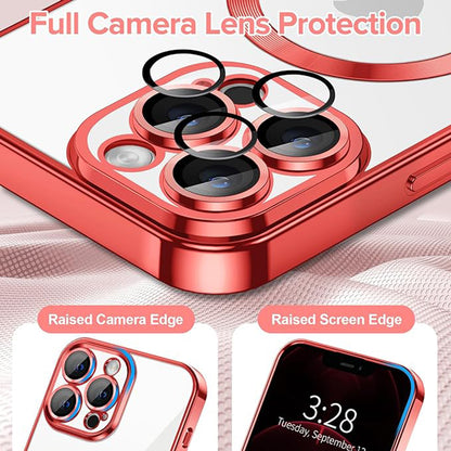 Husa MagSafe pentru Apple iPhone 12 Pro Max, Techsuit, Luxury Crystal, Rosie