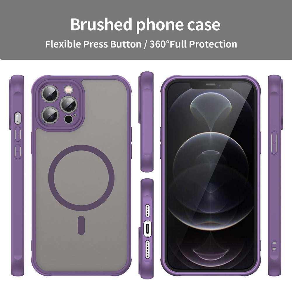 Husa MagSafe pentru Apple iPhone 12 Pro, Techsuit, HaloFrost II, Mov