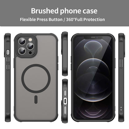 Husa MagSafe pentru Apple iPhone 12 Pro, Techsuit, HaloFrost II, Neagra