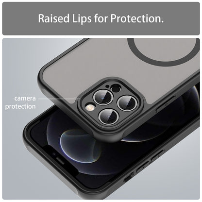 Husa MagSafe pentru Apple iPhone 12 Pro, Techsuit, HaloFrost II, Neagra