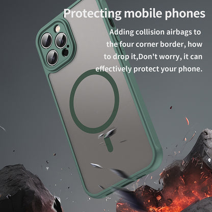 Husa MagSafe pentru Apple iPhone 12 Pro, Techsuit, HaloFrost II, Verde